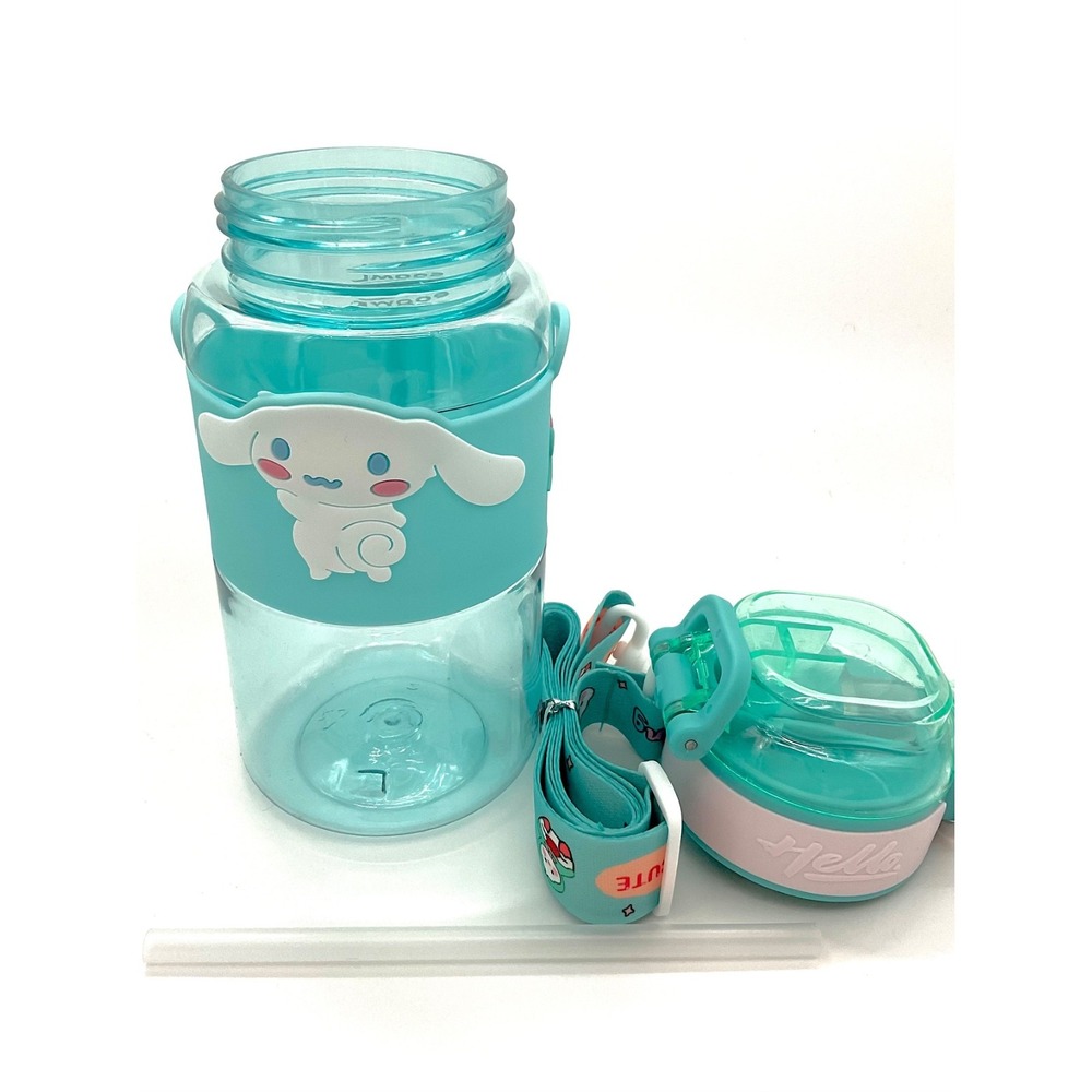 Puppy Kids Blue 20oz Water Bottle, Flip Top, Straw, & Carry Strap